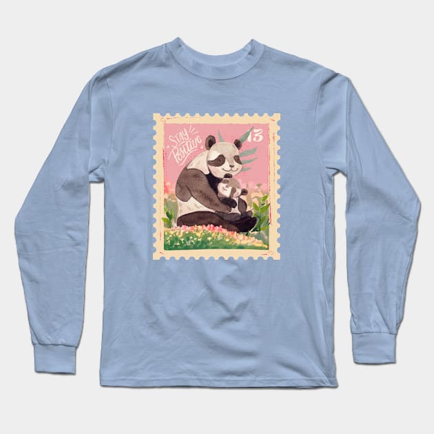 Mother Panda and Lovely Cub Moment Long Sleeve T-Shirt by Natifa